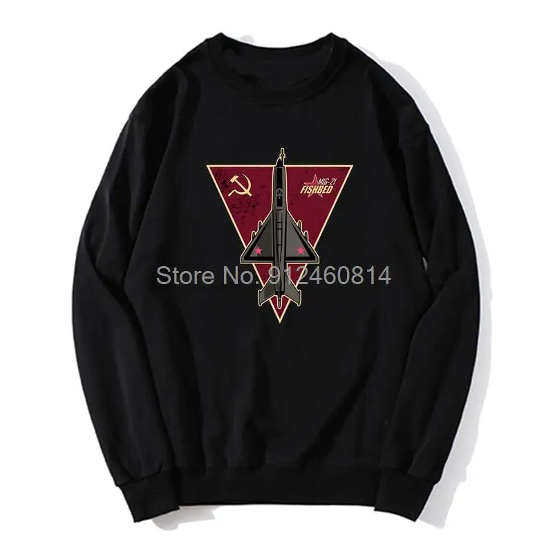 

USSR Mig-21 Fishbed hoodie New Arrival Graphic Men Vintage Punk Sweatshirts Fleece Sweater Harajuku