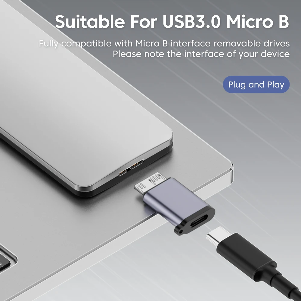 Переходник Micro B USB C 3 0 папа-мама типа для внешнего жесткого диска HDD