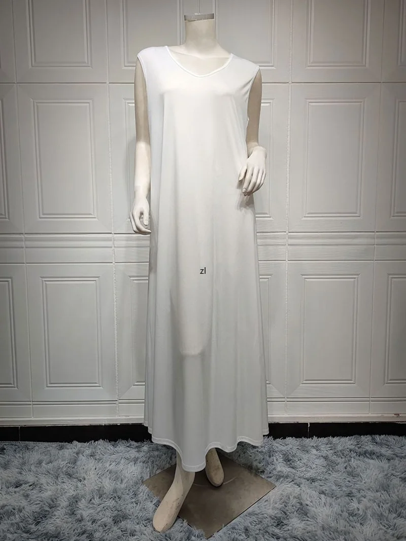 Diamonds Kaftan Evening Long Dress for Women Satin Muslim Dubai Abaya+Inner Robe Set Moroccan Party Caftan Gulf Jalabiya White