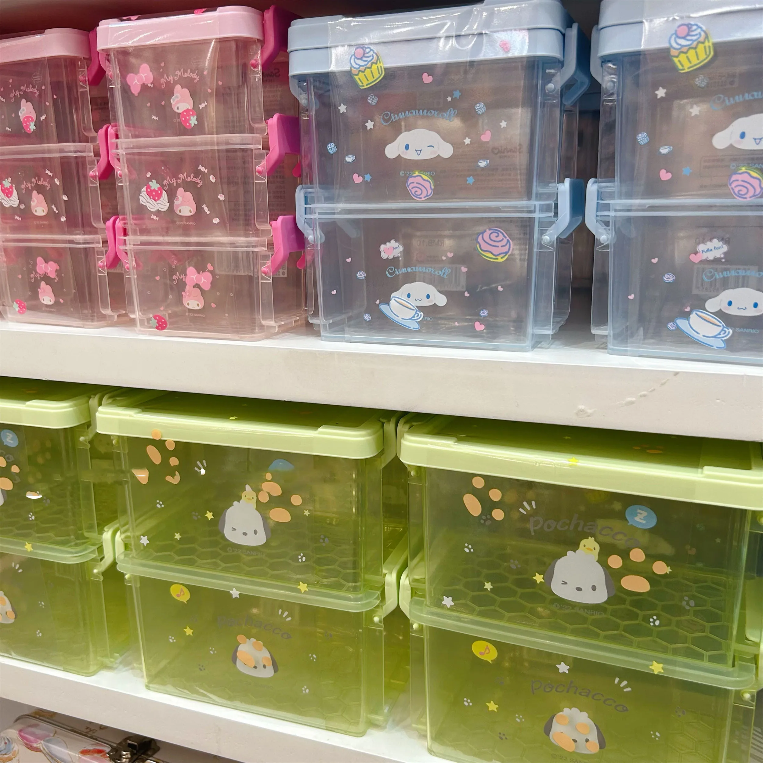 

Kawaii полако My Melody Cinnamoroll ПВХ мультфильм защелка настольная коробка для хранения аниме Sanrioed девушка сердце милое хранилище для всякой всячины