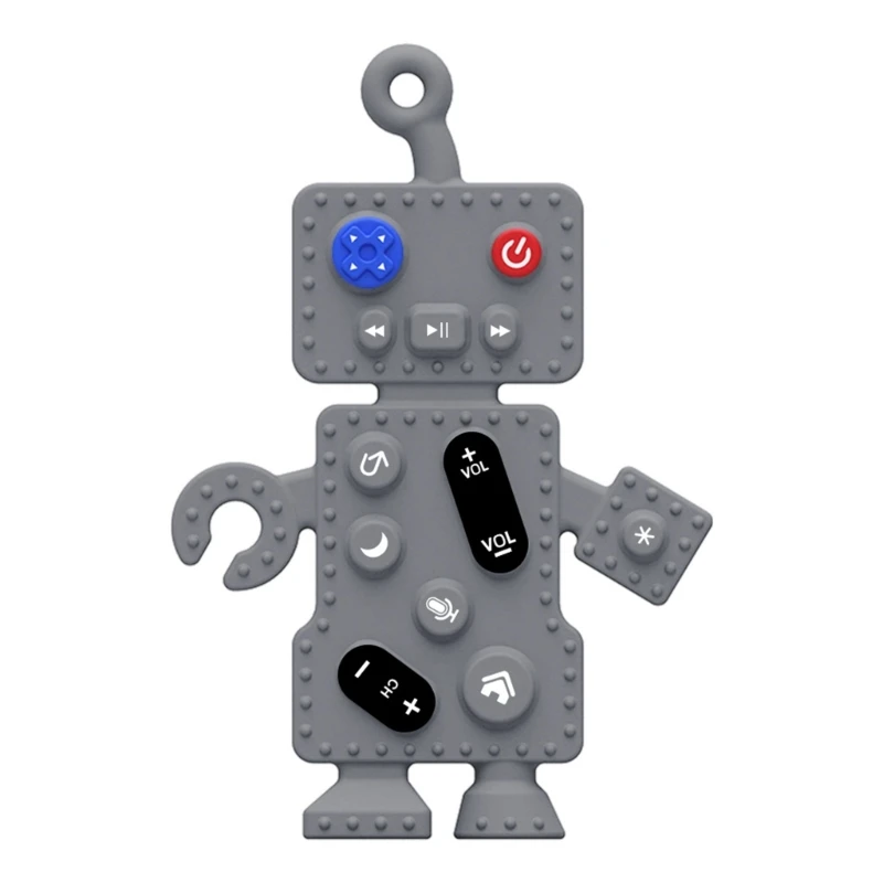 

N80C Baby Teether Toy Soft Silicone Cartoon Robot Teething Toys Chewing Toy Toddlers Supplies Kid Essential for Newborns