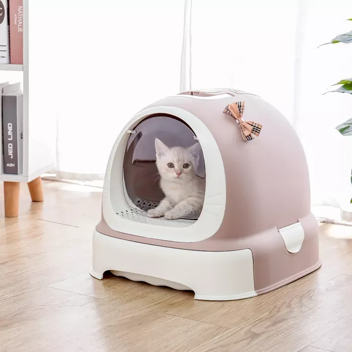 

2023New Pet Cat Toilets Litter Box Durable Cats Bedpans Cat Training Kit Litter Bedpans Big Space Puppy Kitten Toilet Cleanness