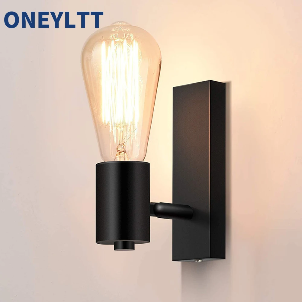 

Nordic Wrought Iron Wall Lamp Sconce E27 Retro Bedside Vintage Indoor Lighting Bedroom Living Room Home Decor LED Light Fixture