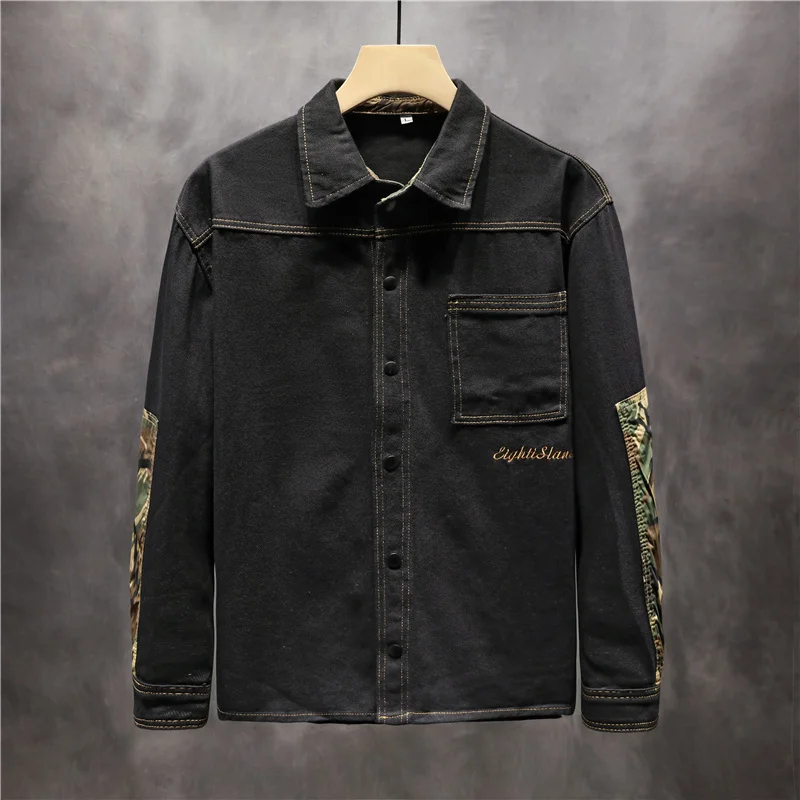 

Denim Jackets Men Autumn Winter Casual Fit Fashion Male Military Camouflage Coat Brand Cotton Youth Cargo Jeans Jackets M-XXXL