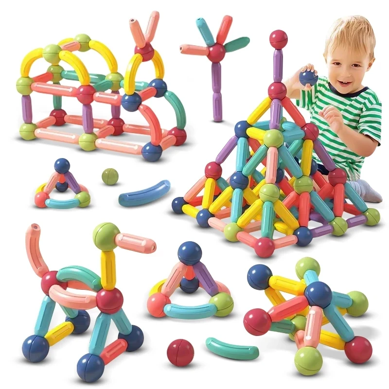 

Magnetic Constructor Blocks Set Toys for Kids Magnet Stick Rod Building Blocks Montessori Educational Toys for Children Boy Girl