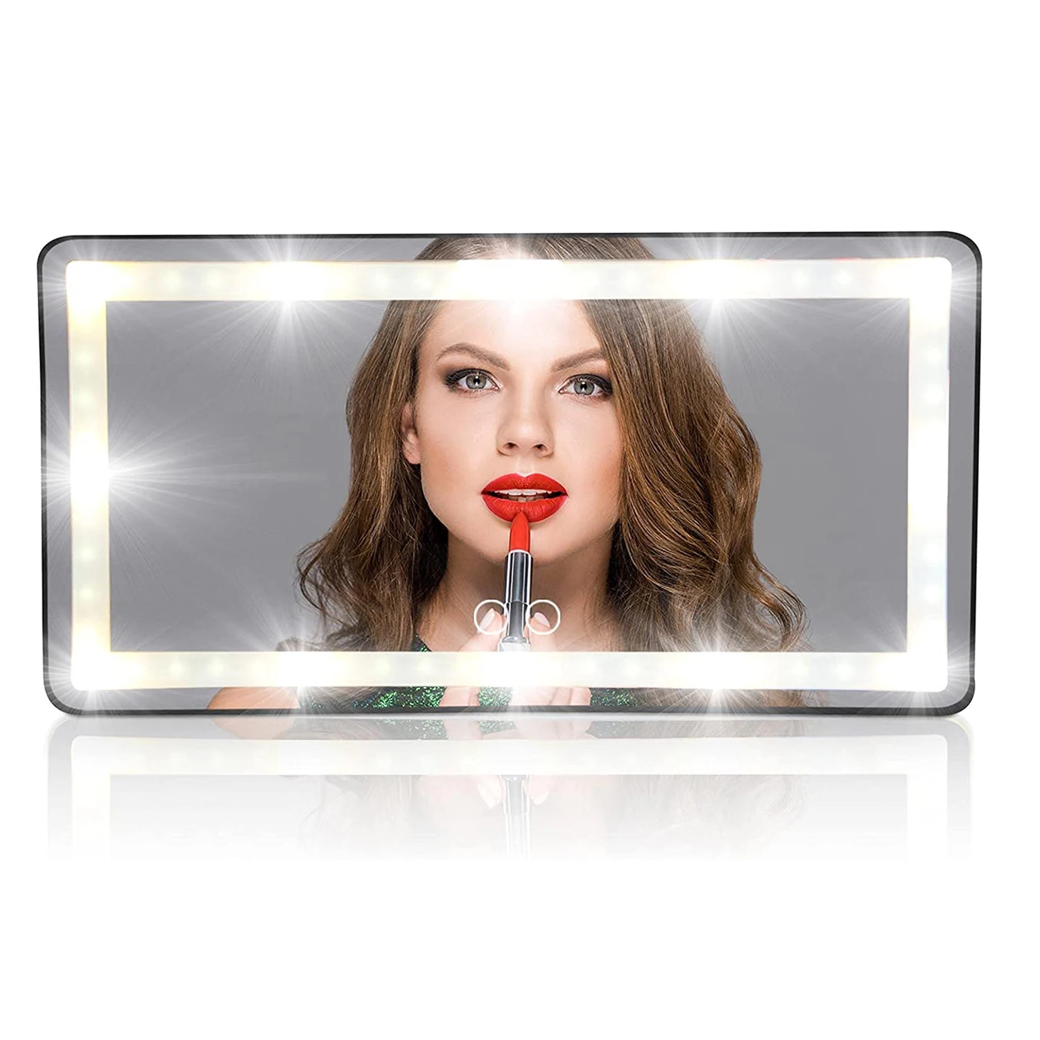 

Car Visor Makeup Vanity Mirror with 3 LED Light Modes Touch on Screen Universal for Coche RV Truck SUV Auto Interior Accessories