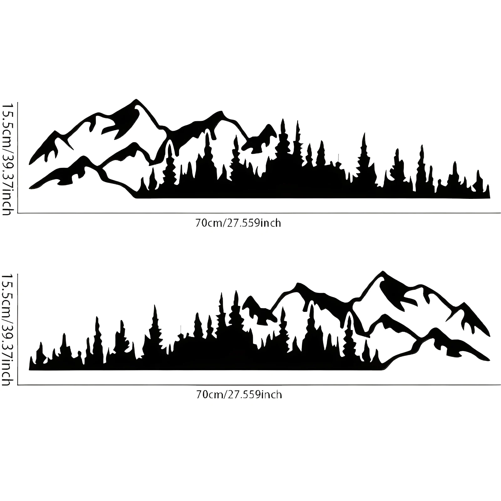 

2 шт. водонепроницаемые и солнцезащитные декоративные наклейки для автомобиля с изображением гор, дерева и леса, для боковой двери из винила.