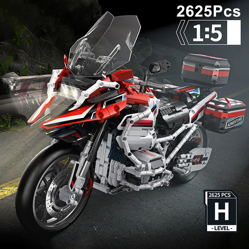 

Технический эксперт локомотив со светодиодными фонарями, Модель гоночного мотоцикла, строительные блоки, городской спортивный автомобиль, скоростной автомобиль, кирпичи, игрушки MOC