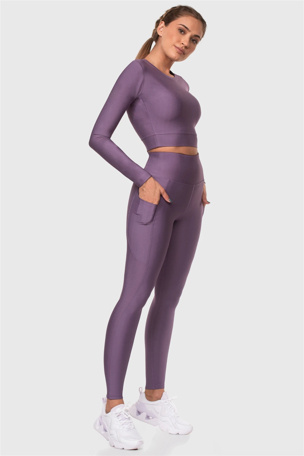 Superstacy High Waist Pockets Lilac Sports Leggings