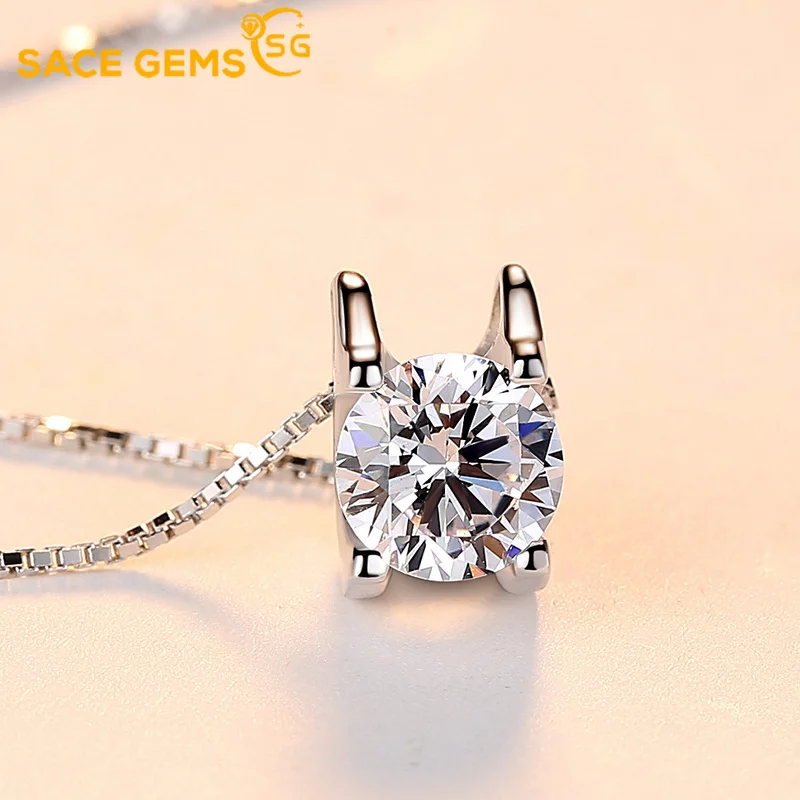 

SACE GEMS Sparkling Zircon Pendant Necklace Elegant Wedding Engagement Party Jewelry for Women Valentine Day Present