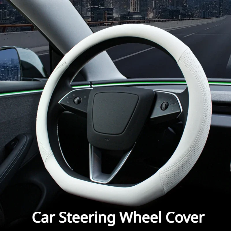 

Car Steering Wheel Cover for Tesla New Model 3+ Leather Steering Replacement Protect Cover Shell for 2024 Model3 Car Accessories