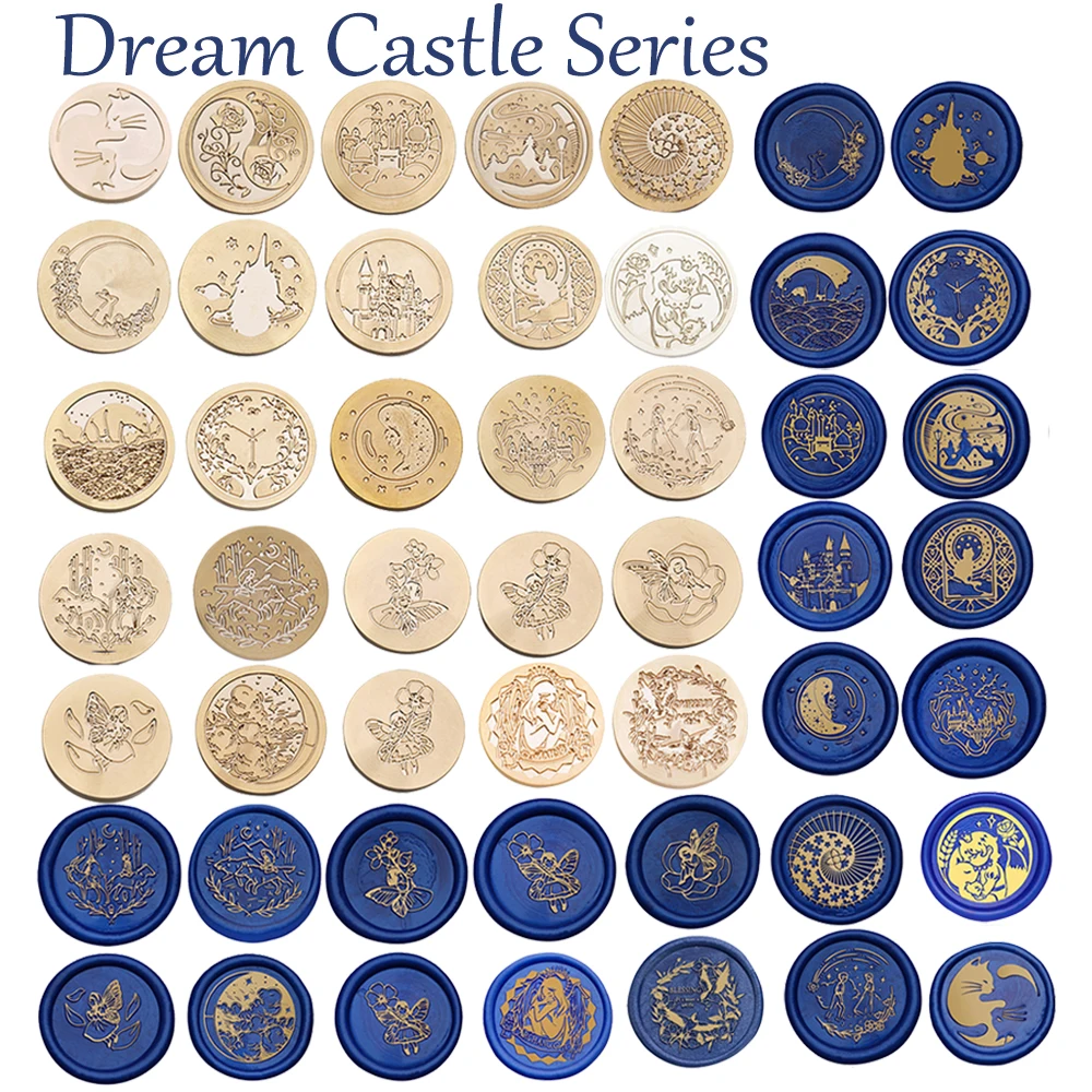 Dream Castle Series Stamps Print Head Classic Vintage Wax Sealing Head DIY Manual Account Invitation Envelope Scrapbooking