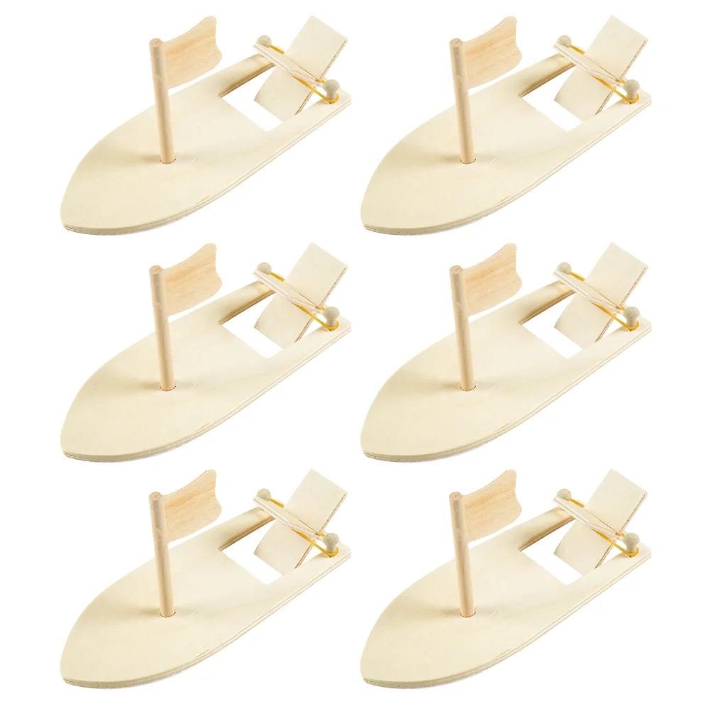 

6pcs DIY Decorative Wooden Sailboat Kids DIY Painting Wooden Sailboat Model