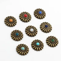 zinc alloy metal bronze concho mini daisy flowers charms 20mm 4pcslot for diy jewelry accessories findings