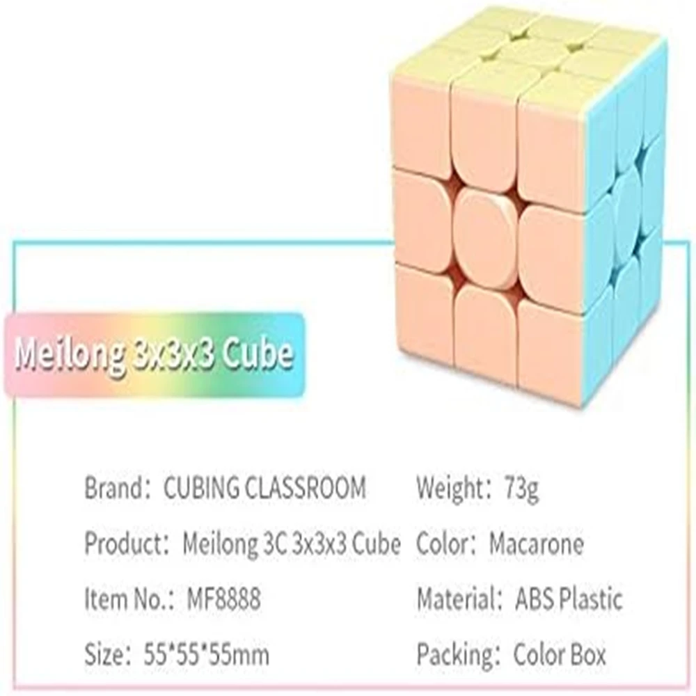 Moyu Marcaron Series кубик Meilong3 3x3x3 Кубик мультяшный цвет Быстрая гладкая поворота-Твердый