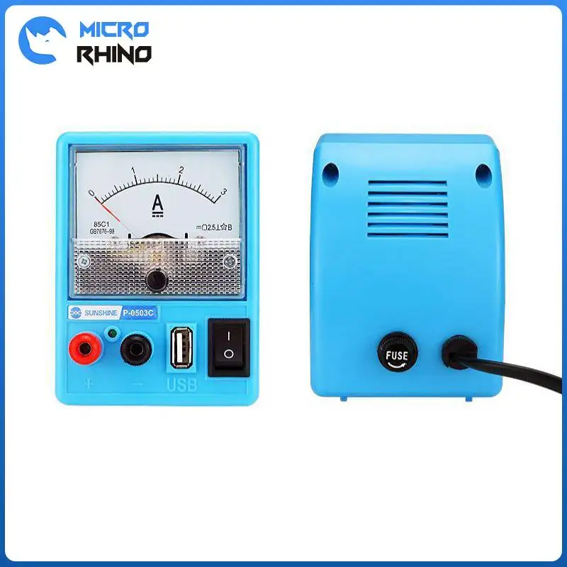 

SUNSHINE P-0503C Mini Portable 110/220V Mobile Phone Repair Regulated Power Supply Ammeter 3A 5V With Short Circuit Protection