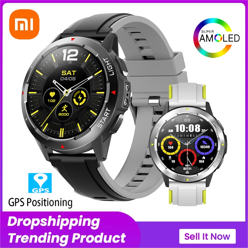 

Смарт-часы XIAOMI мужские с GPS-позицией, IP68, водостойкие