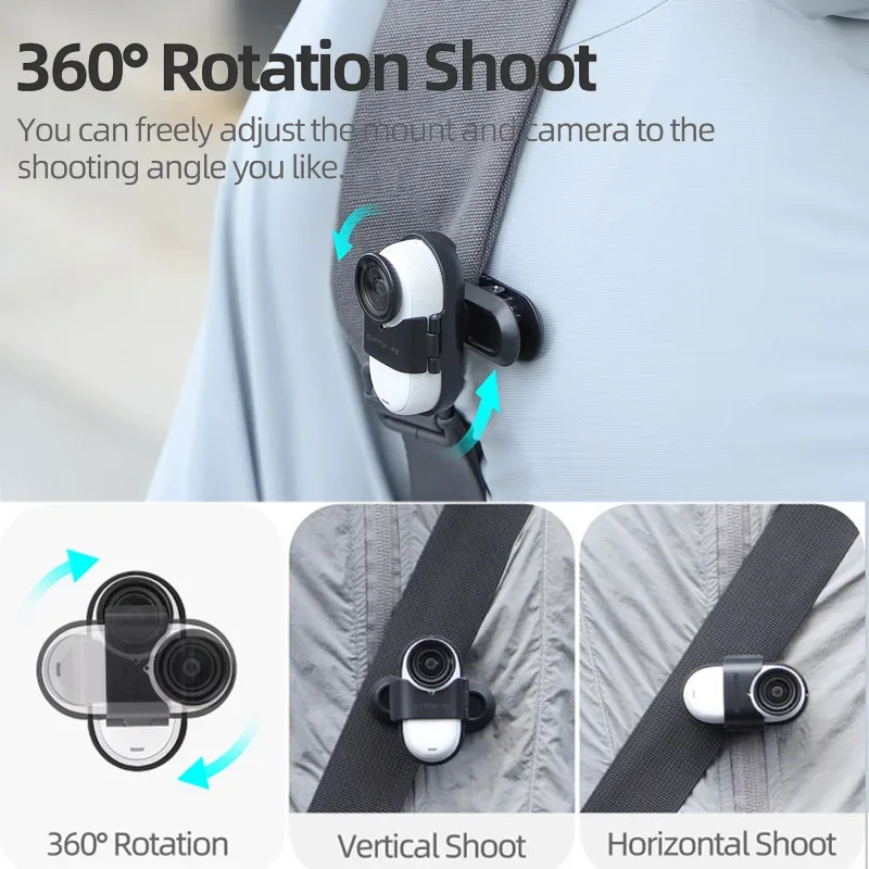 Вращающийся на 360 градусов зажим для рюкзака Insta360 GO 3S/GO 3 быстросъемная