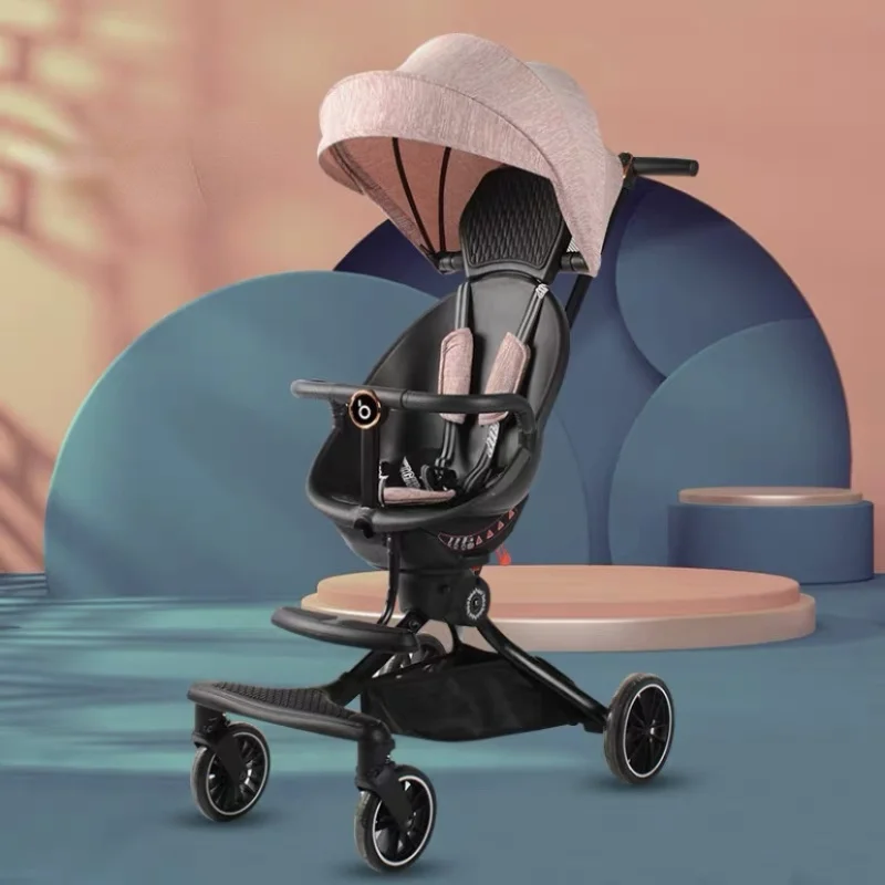 Recumbent Light Folding Stroller Shock-absorbing High-view Baby Stroller Reversible Stroller Lightweight Stroller Car For Babies