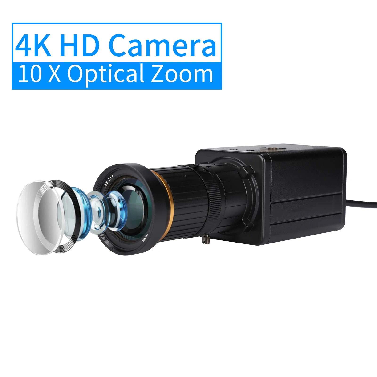 Камера 4K HD камера для компьютера USB веб-камера с 10-кратным оптическим зумом