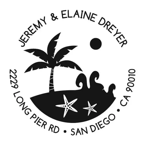 

Round Self-Inking Rubber Stamp - Dreyer Beach