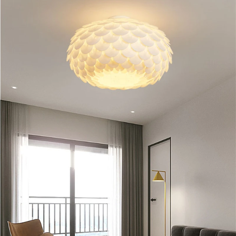 Nordic Minimalist Round Chandelier Lamps for Living Room Kitchen Art Lighting Bedroom Hotel Light Romantic LED E27 Ceiling Lamp