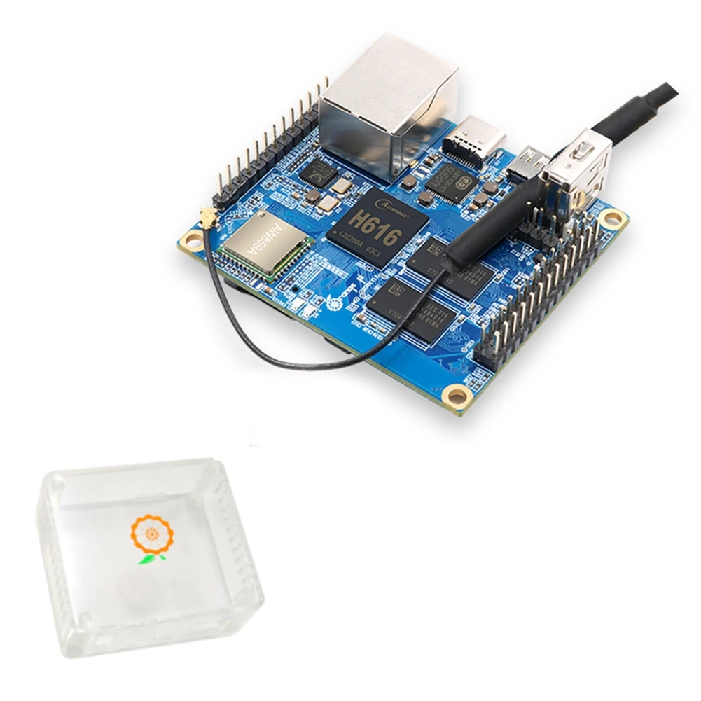 

Плата для Orange Pi Zero 2 1 Гб + прозрачная Стандартная плата Allwinner H616, четырехъядерная стандартная версия Android 10,Ubuntu,Debian