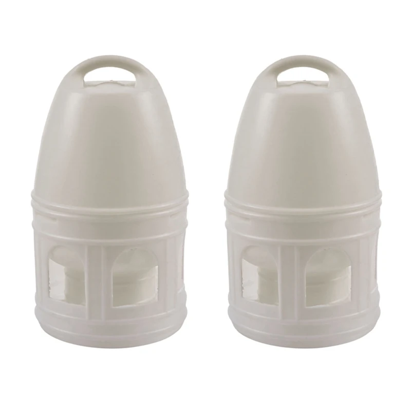 

2X Removeble White Plastic Drinker With Handle For Pigeons Bird Supplies 29Cm X 17Cm