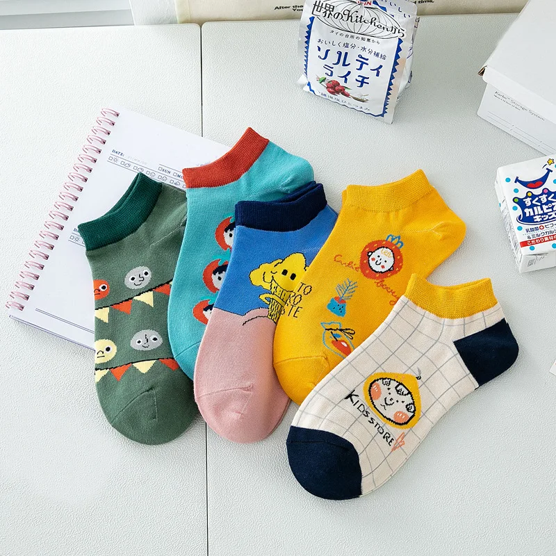 

Cotton Woman Clothes Sports Socks Women's Kawaii Shallow Mouth Harajuku Cute Fresh Spring and Summer Trendy Korean Version