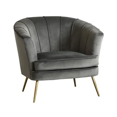

2020 most popular modern design metal velvet single sofa chair with backrest comfortable stool for apartment living room