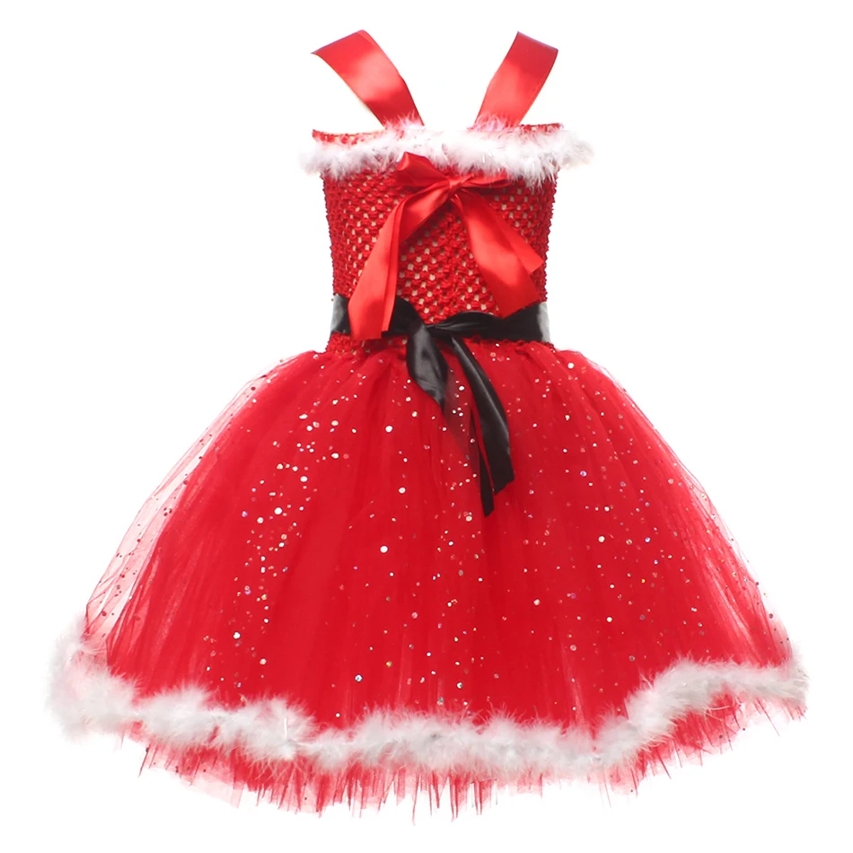 Сетчатое рождественское платье для девочек
