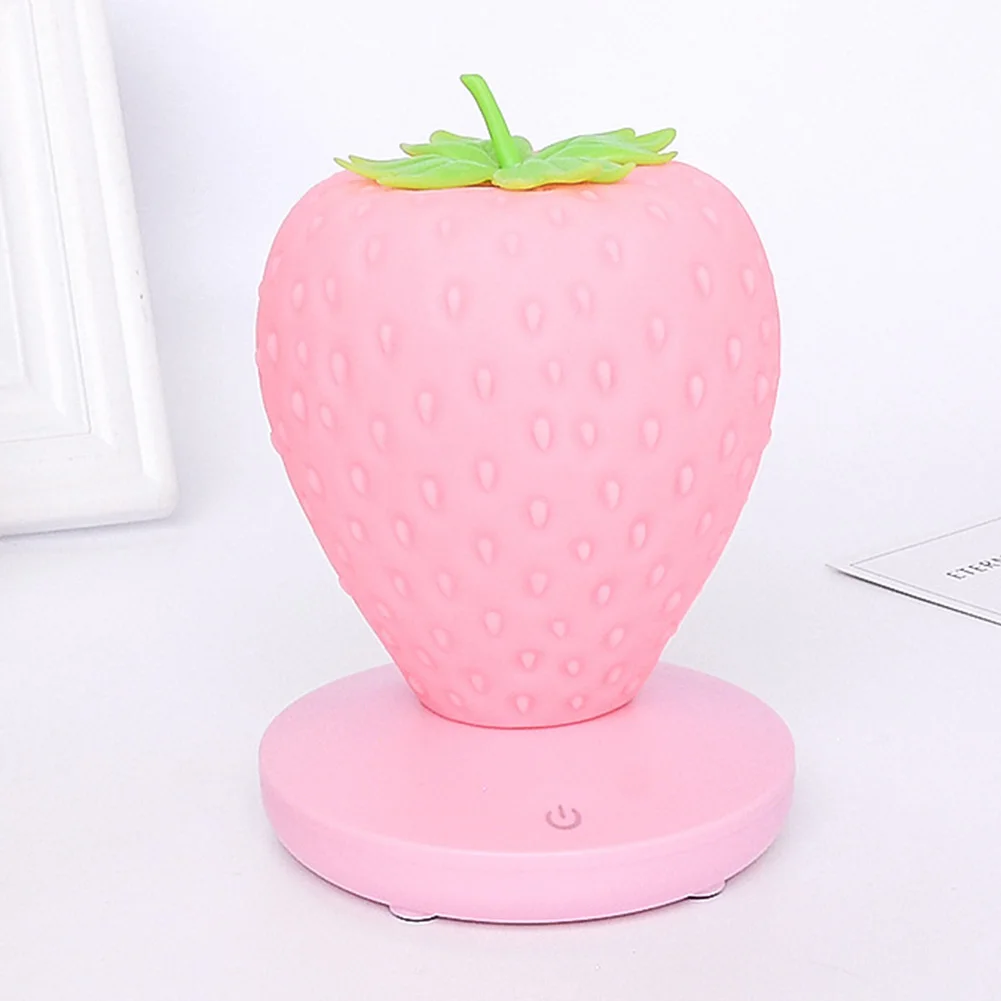 

Silicone Bedroom USB Charging Dimmable Bedside Touch Control Gift Home Decor Led Strawberry Eye Protection Desktop Night Light