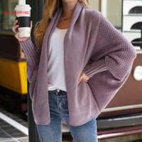 new fashion women candy color warm knitted shawl sweater cardigan tops scarf long sleeve knitwear crop tops big size jacket coat