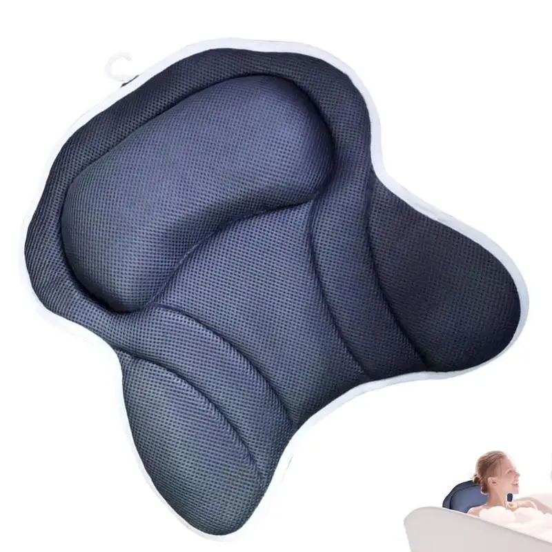 

Bathtub Pillow 3D Soft Air Mesh Bath Pillow Headrest Waterproof With 6 Strong Suction Cups For Tub Neck Rest Back Support