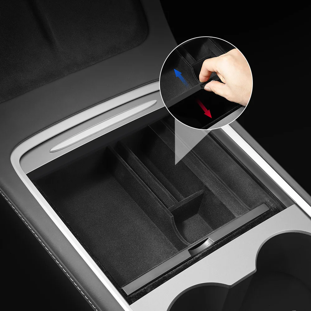 

For Tesla Model 3 Medel Y Storage Box Center Armrest Hidden Box Cup Holder Organizer 2022 2021 Car Accessories