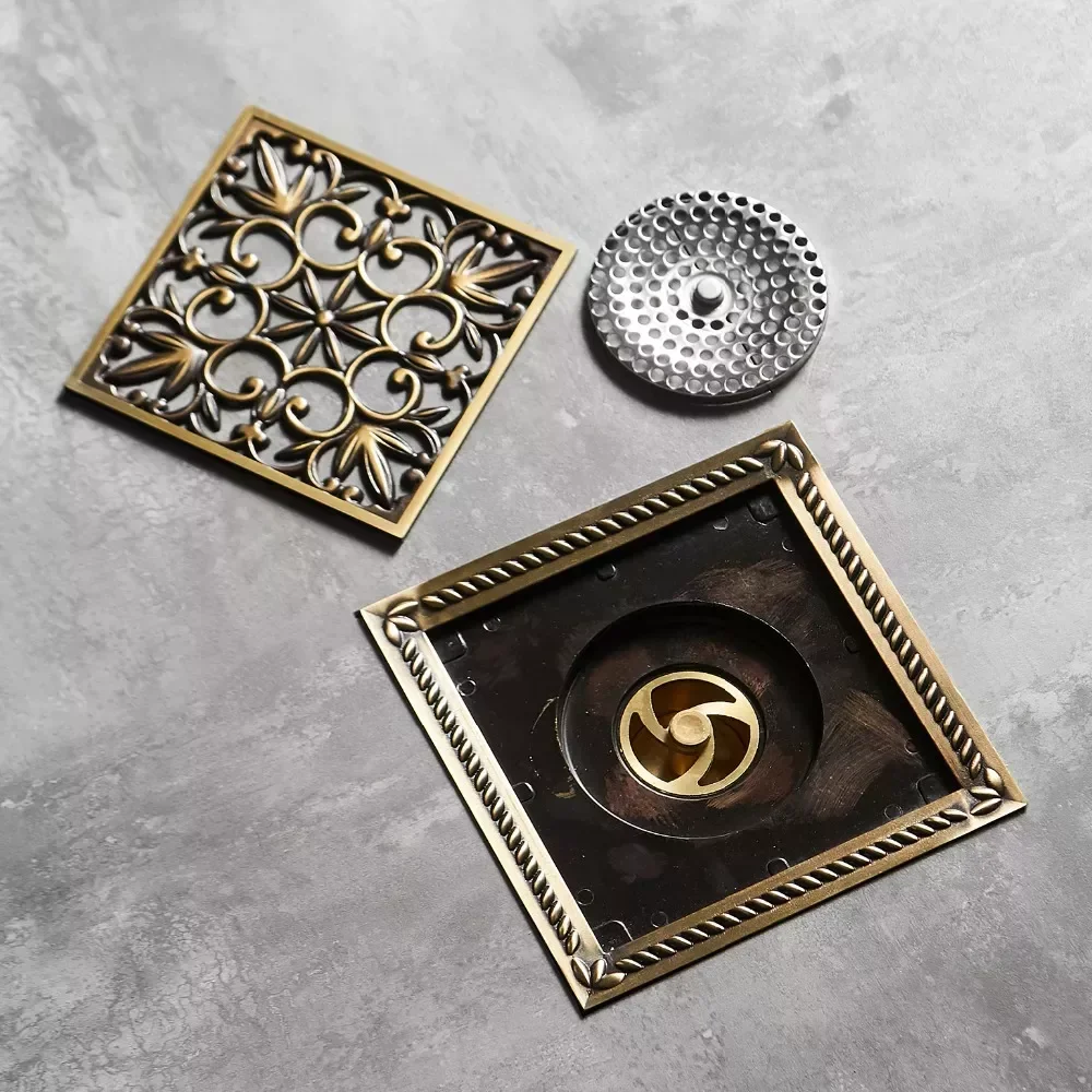 

Shower Drain 15*15cm Super Bigger Floor Drain Bathroom Drain Building Material Square Water Drain Bathroom Accessories 811527F