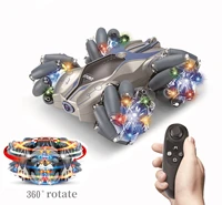 remote control rc cars 4wd gesture drift stunt car double sided roll led lights dancing driving electric car toys for kids