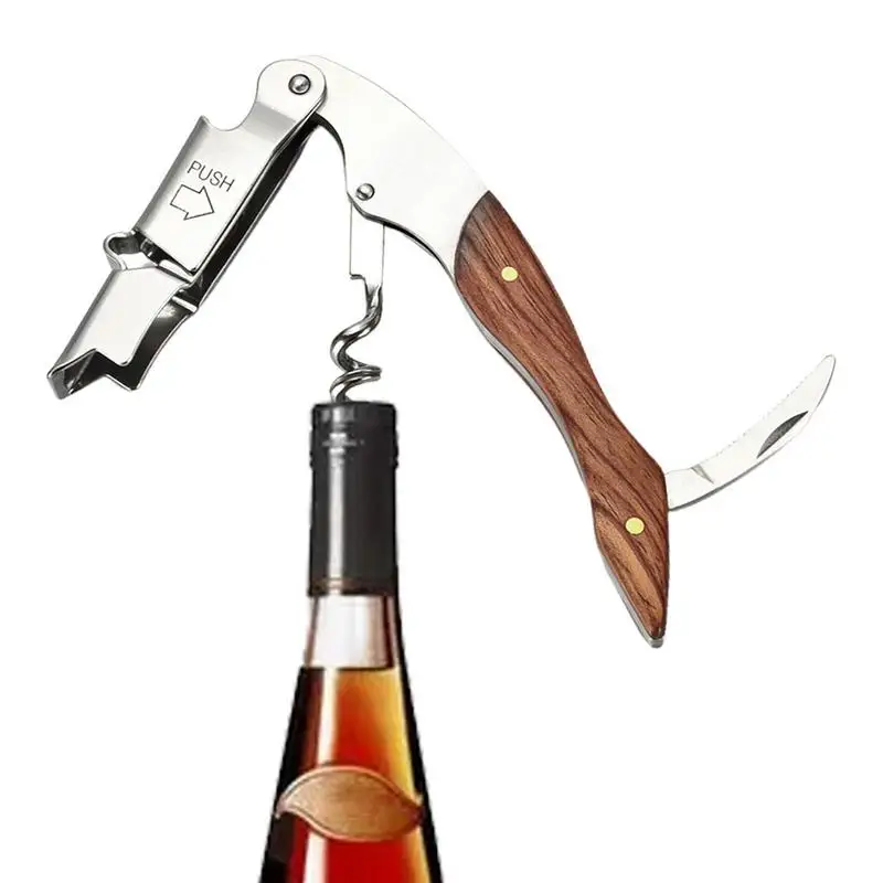 

Professional Waiters Corkscrew Wine Bottle Opener Bartenders Foil Handle Cutter Portable Screw Beer Gift For Wine Lovers 2021