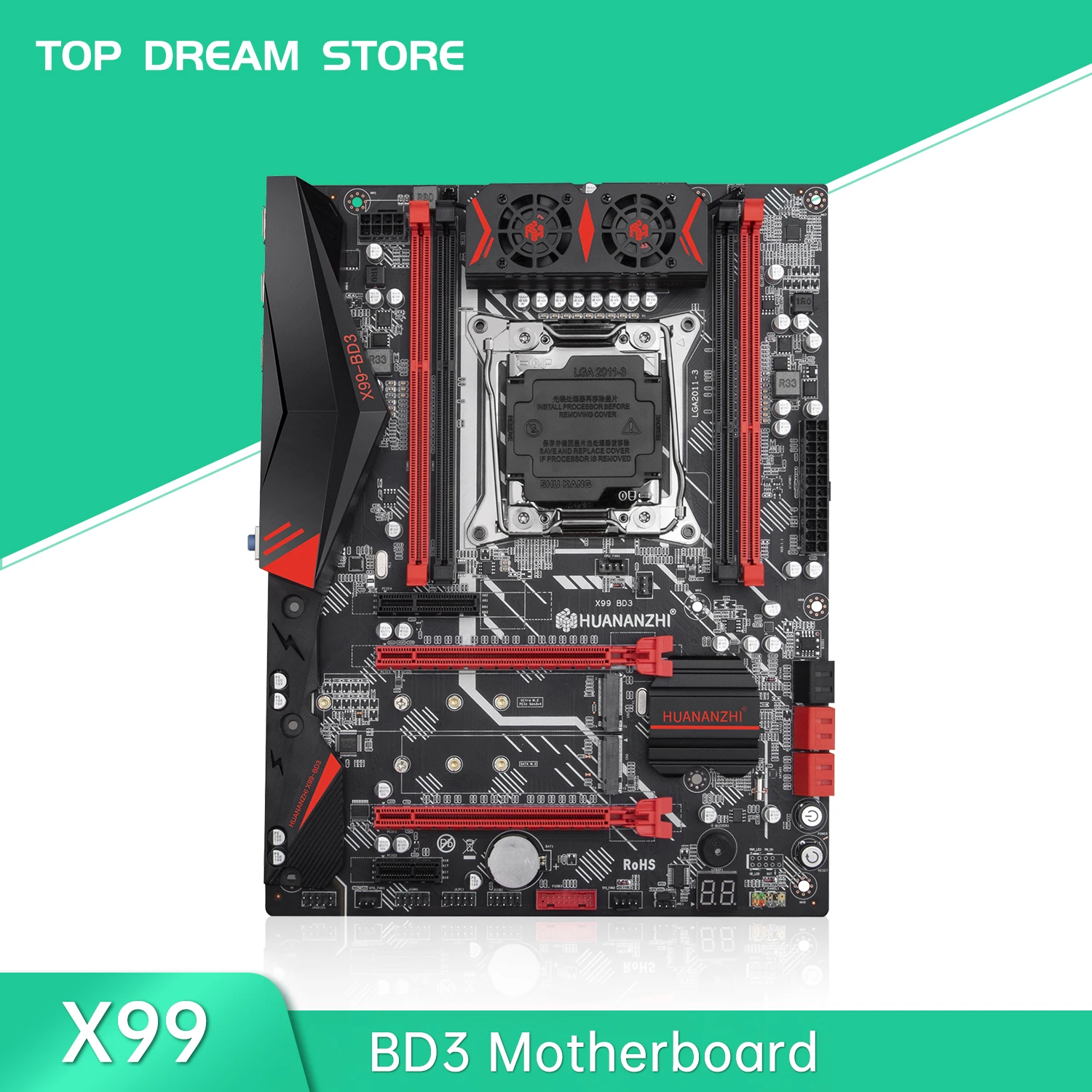 

Материнская плата HUANANZHI X99 BD3 V1.1 X99, Серверная Материнская плата Intel X99 LGA 2011-3 всех серий DDR3 RECC128GB M.2 PCI-E NVME NGFF ATX