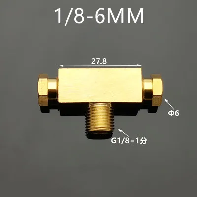 

Oil line oil pipe nylon pipe joint internal clamp tee copper 4 6mm M8 * 1 M10 * 1 T-type two-way straight