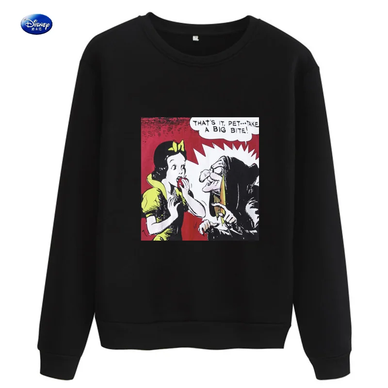 

Disney Snow White and the Witch Anime Frauen Sweetshirts Autumn Winter 2021 Long Sleeve White Black Pullover Tops 90s Aesthetic