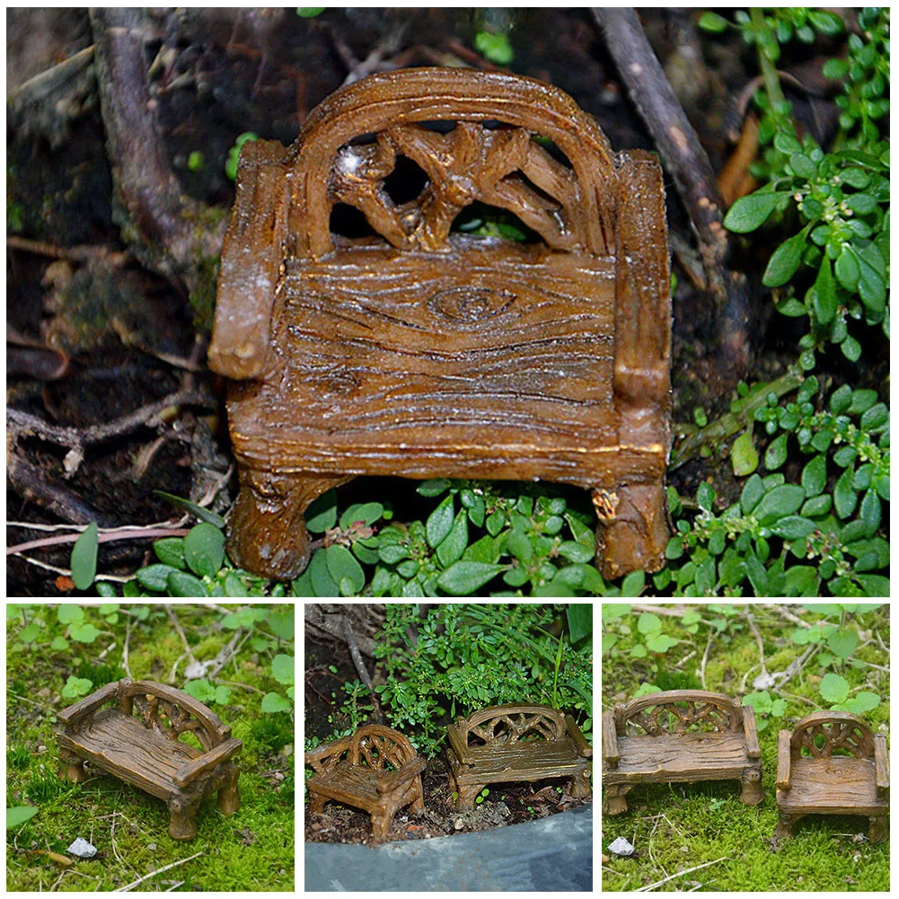 1 шт. 2 размера Миниатюрные стулья из смолы мини-стулья для парка ремесленные