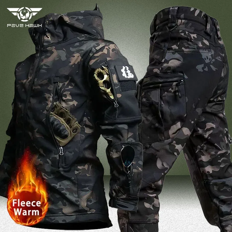 Водонепроницаемый мужской Камуфляжный комплект из двух предметов куртка с