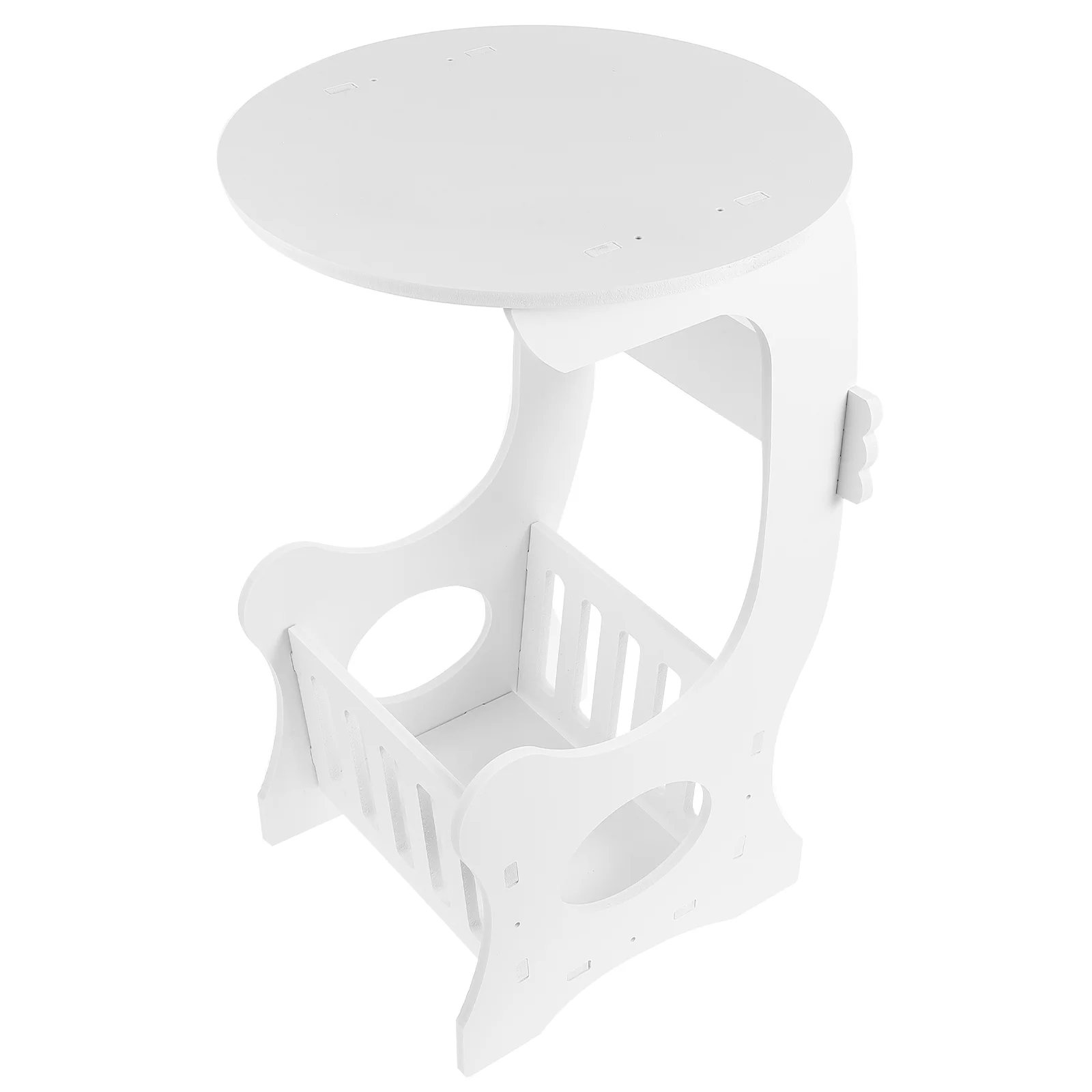 

Small Round Table Tray Tables Mini Coffee Desk Home WPC Bedside Storage Stand Modern Tea Simple Furniture