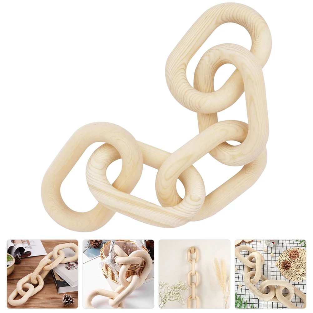 

Chain Link Wood Decor Wooden Decoration Wall Knot Farmhouse Decorative Links Rustichanging Table Coffee Garland Beadedhome Tree