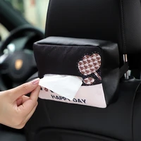 creative car seat hanging tissue box checkerboard printing multifunctional armrest sunshade paper box auto supplies wholesale