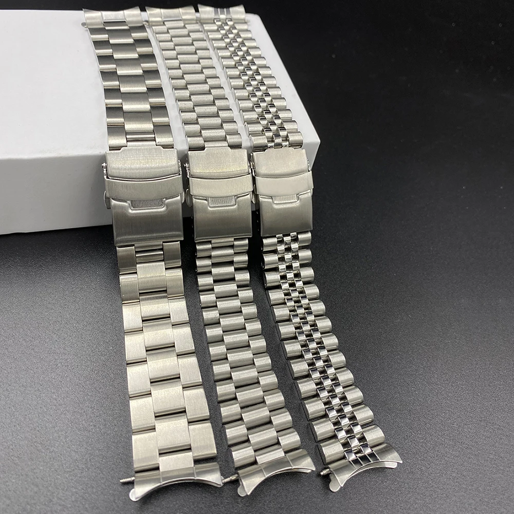 Watch Accessories Solid Jubilee Stainless Steel Band For Seiko Diving Three-bead Five-bead Wristband Bracelet Refit 20mm 22mm