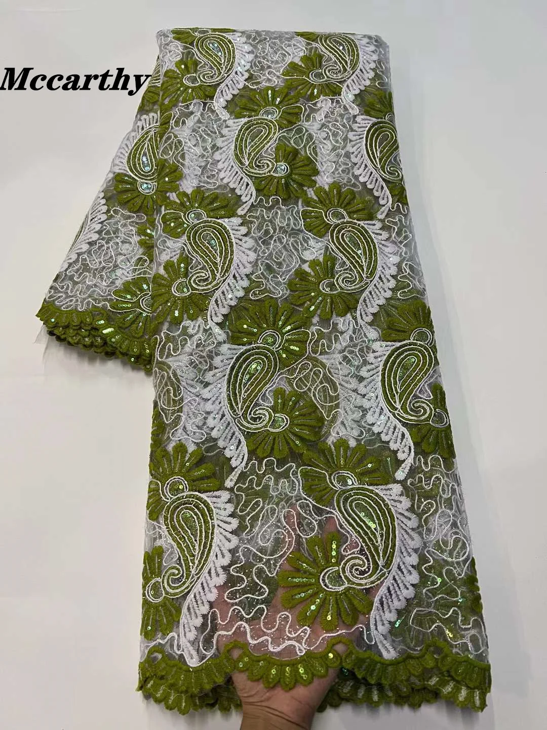 

High Quality Embroidery Nigerian Lace Fabric Top Selling Sequins Lace Fabrics African French Tulle Lace Fabric Women Sexy Dress