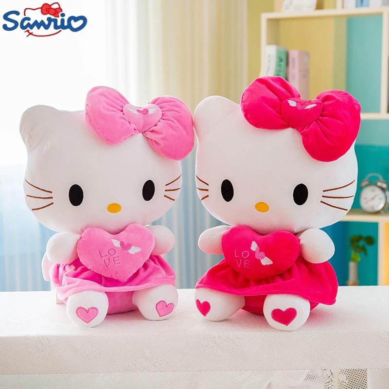 

Sanrio Новинка Kawaii Kt Cat Кукла Плюшевая детская комната декоративные игрушки мультяшный Ангел Kt Cat Милая подушка для девочки Рождественский подарок