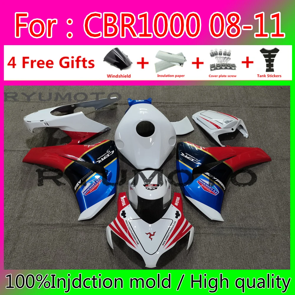 

Injection Mold New ABS Whole Fairings Kits For Honda CBR1000 08-11 CBR1000 08 11 Fairing CBR1000 08-11 Fairing white blue